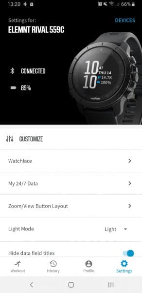 Wahoo ELEMNT RIVAL GPS horloge
