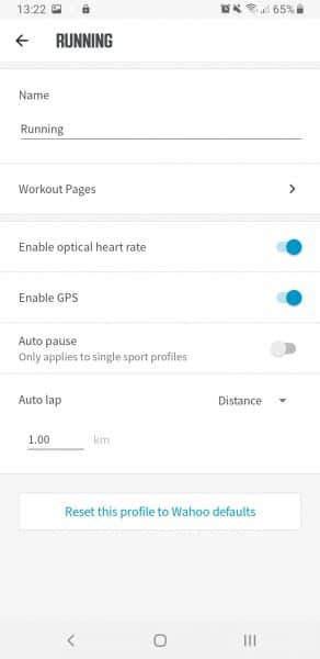 Wahoo RIVAL ELEMNT Workout Pofiles