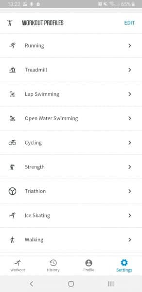 Wahoo RIVAL ELEMNT Workout Pofiles