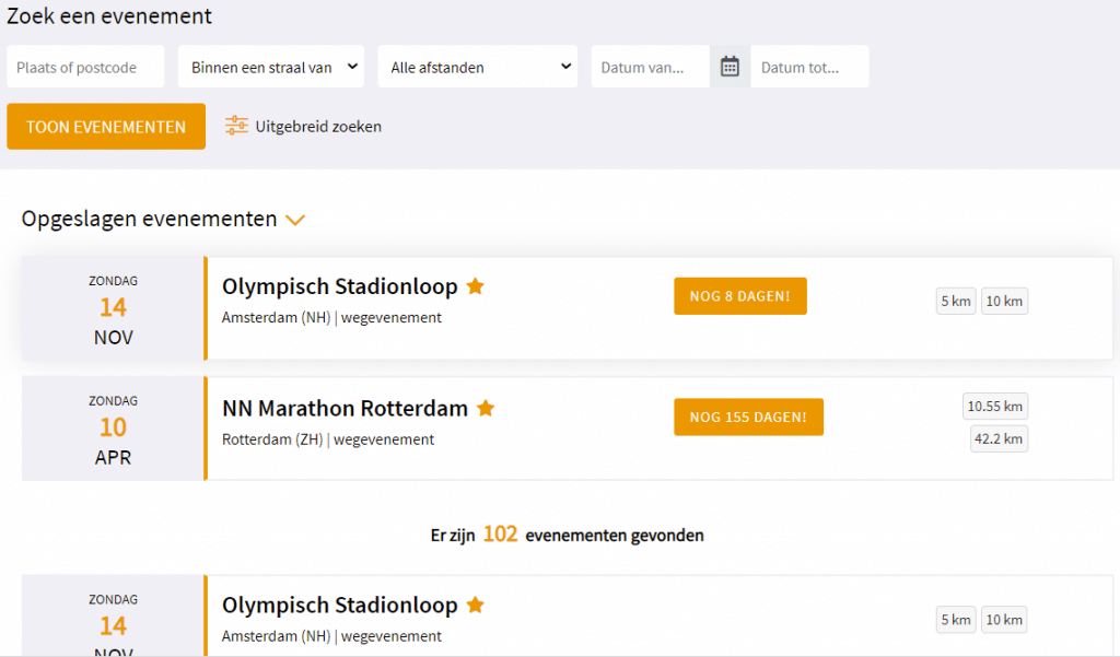 ProRun hardloopkalender